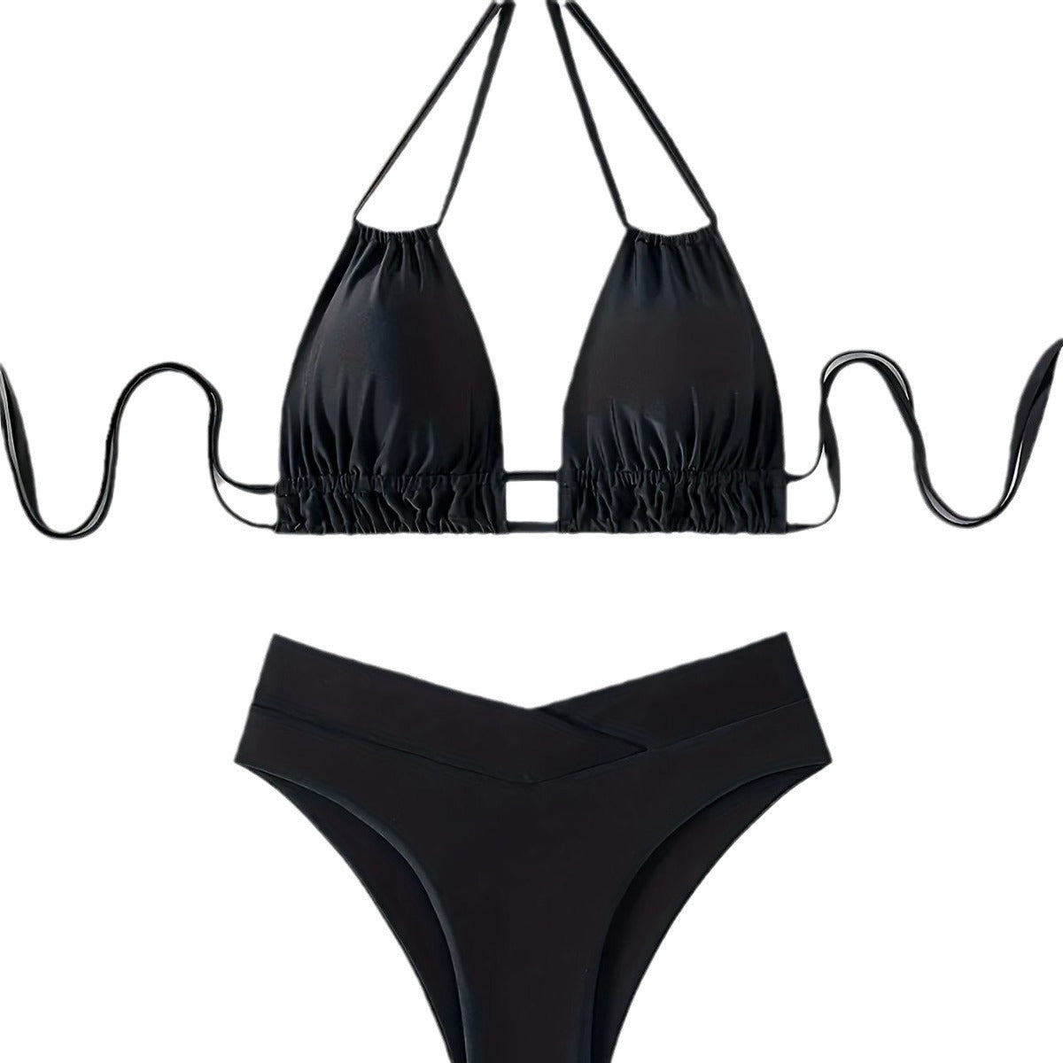 Bikini lacets dos nu deep V push-up — collection Wavly