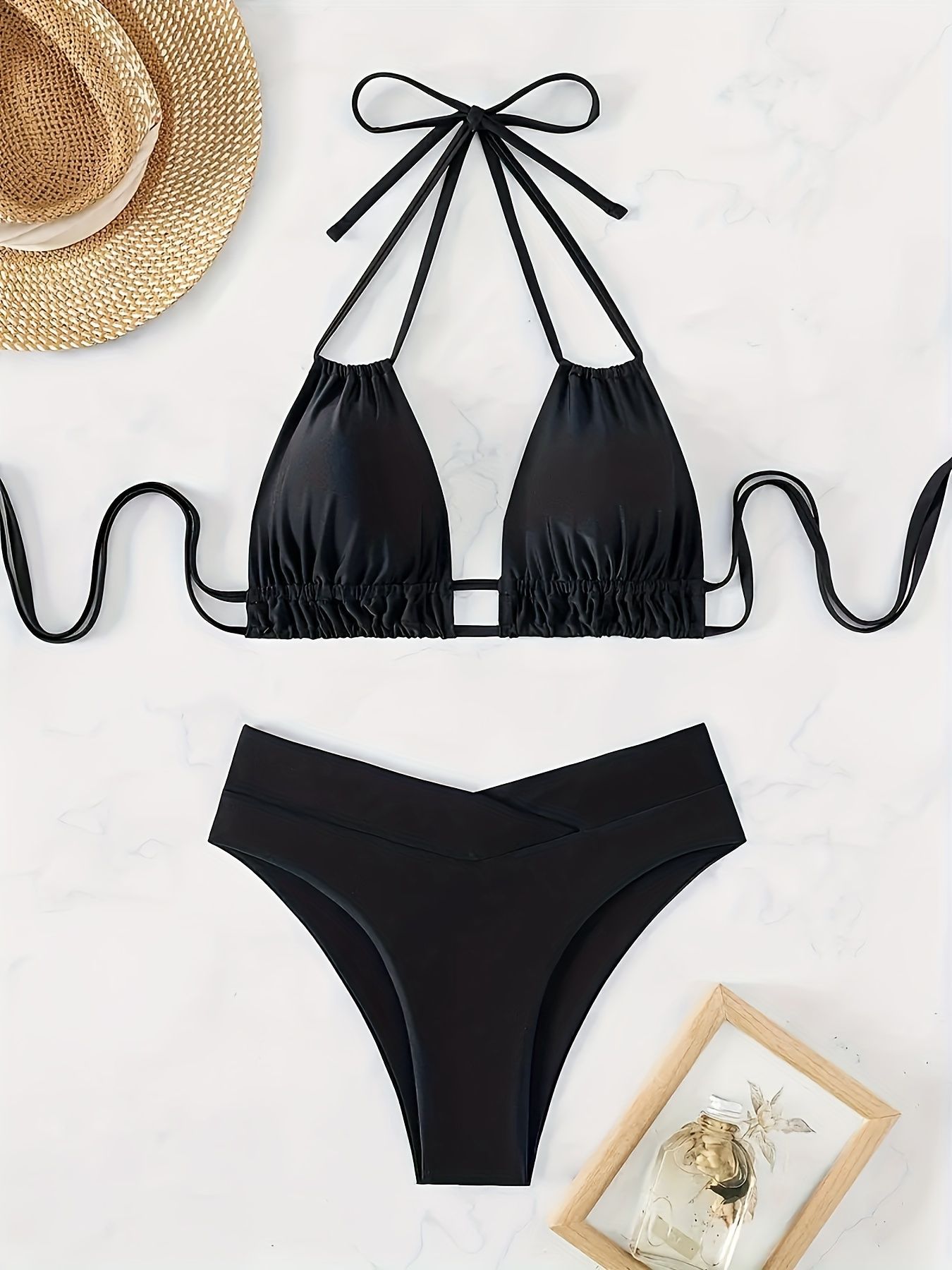 Bikini lacets dos nu deep V push-up — collection Wavly