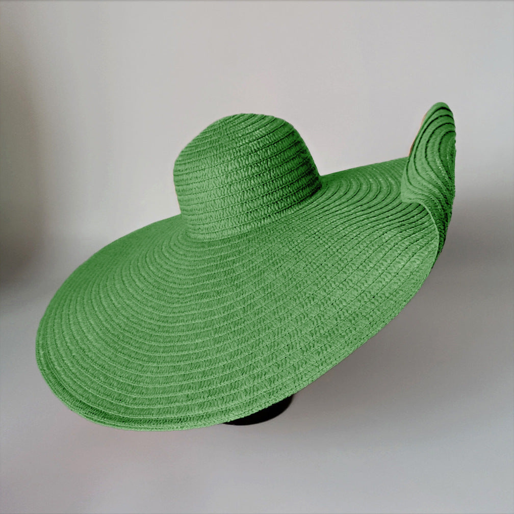 Grand chapeau de plage paille oversize pliable — édition Capri Wavly