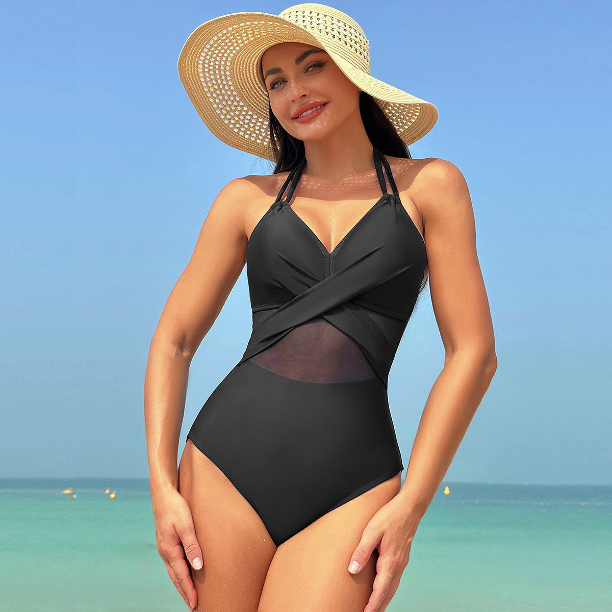 Maillot 1 pièce oeillets texturés — édition Texture Wavly