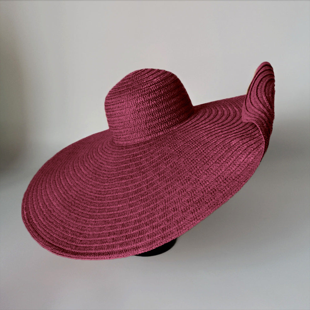 Grand chapeau de plage paille oversize pliable — édition Capri Wavly