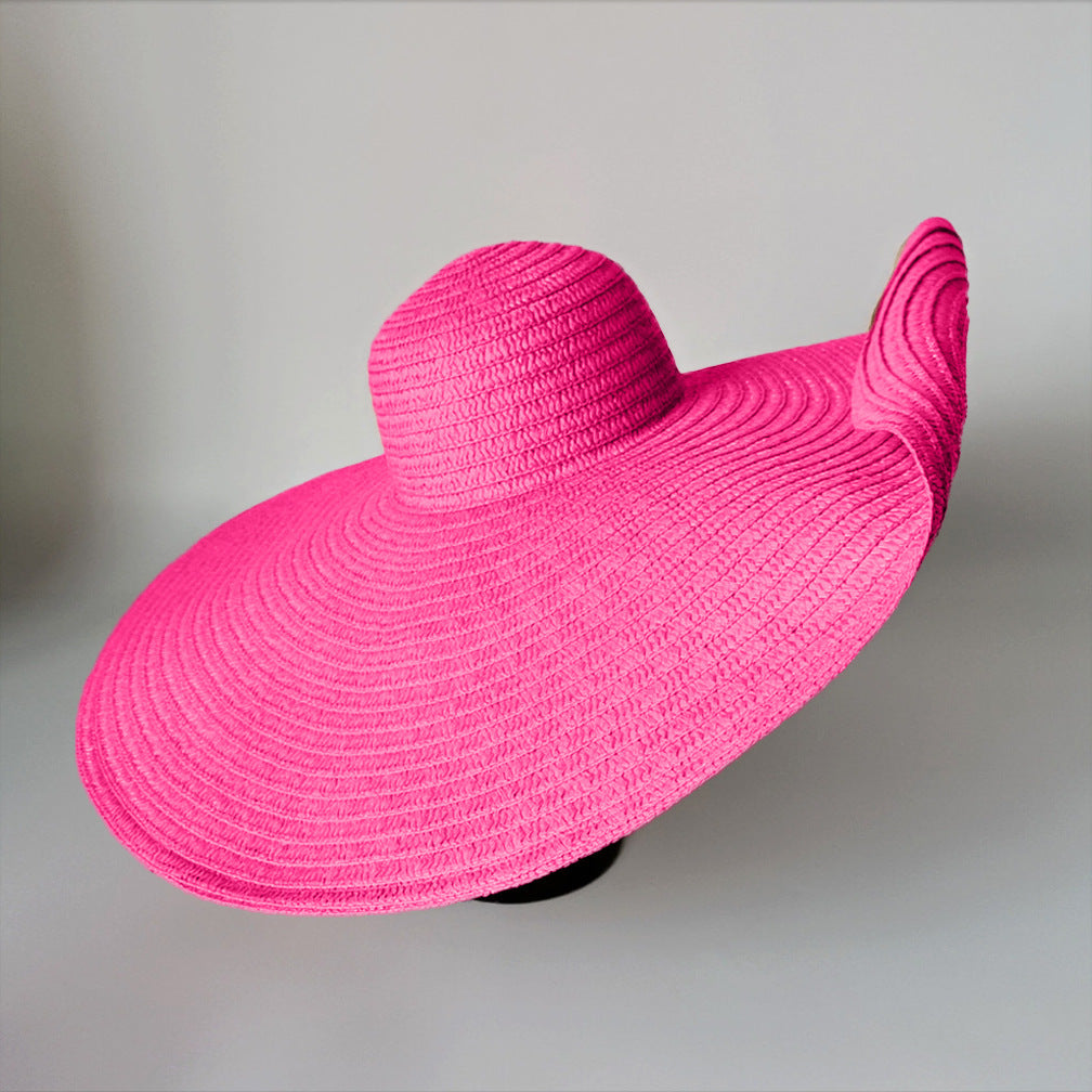 Grand chapeau de plage paille oversize pliable — édition Capri Wavly