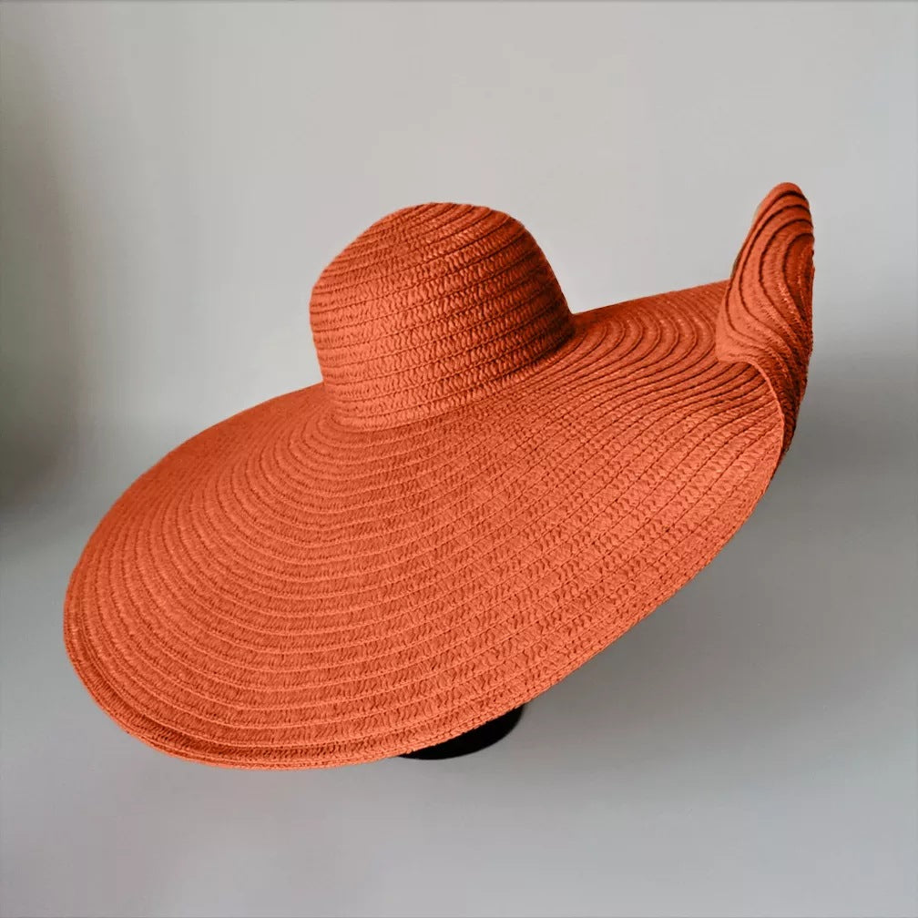 Grand chapeau de plage paille oversize pliable — édition Capri Wavly