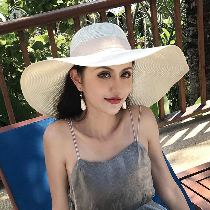 Chapeau de plage pliable à large bord — édition Riviera Wavly