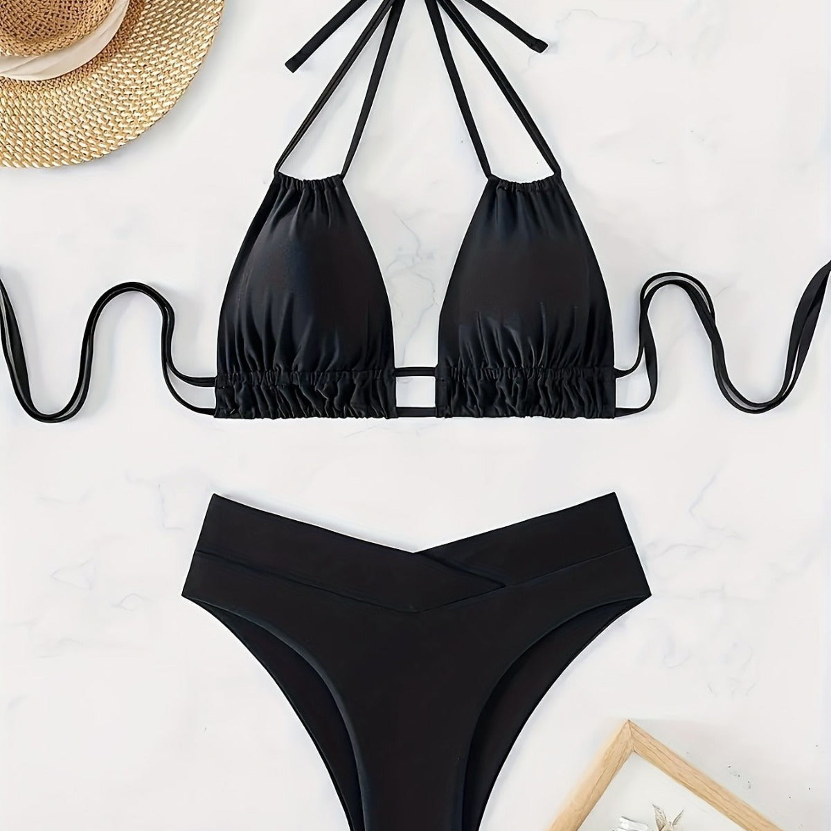 Bikini lacets dos nu deep V push-up — collection Wavly