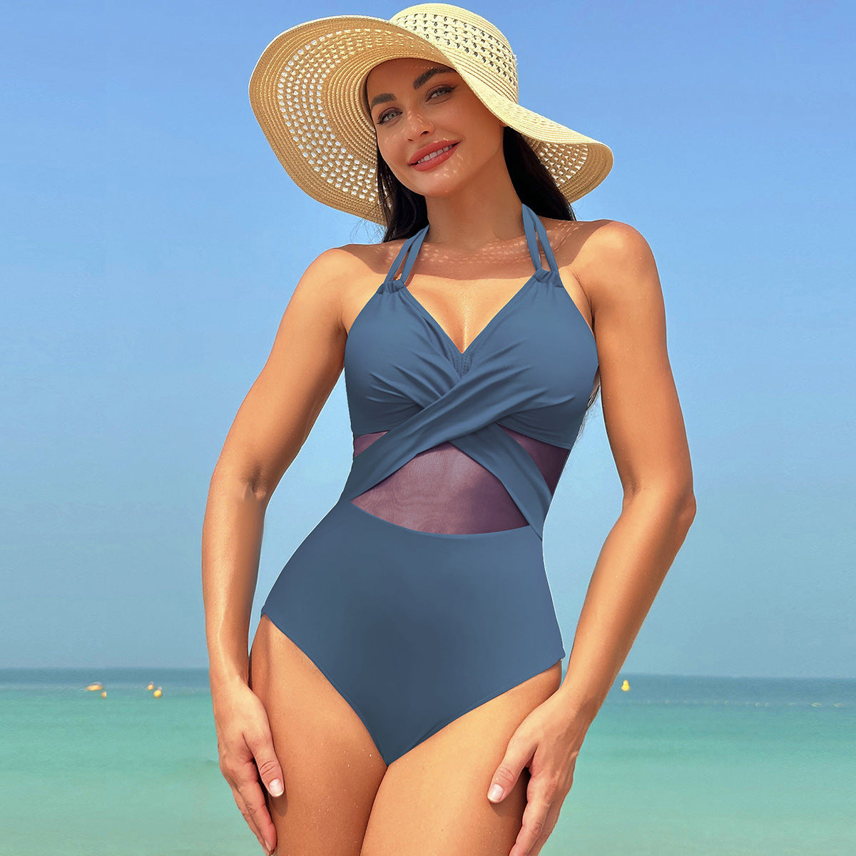 Maillot 1 pièce oeillets texturés — édition Texture Wavly