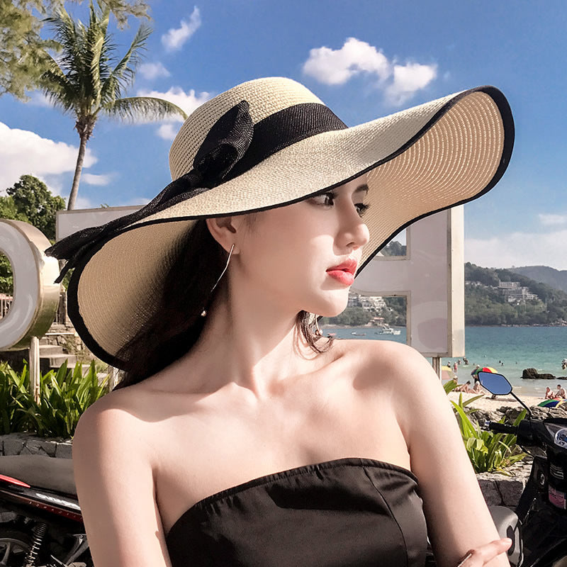 Chapeau de plage pliable à large bord — édition Riviera Wavly