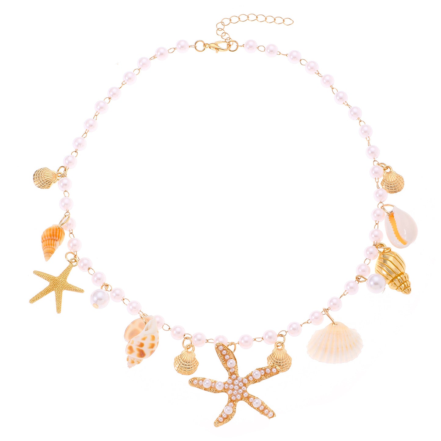 Set bijoux plage collier + bracelet coquillages — collection Wavly